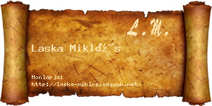 Laska Miklós névjegykártya